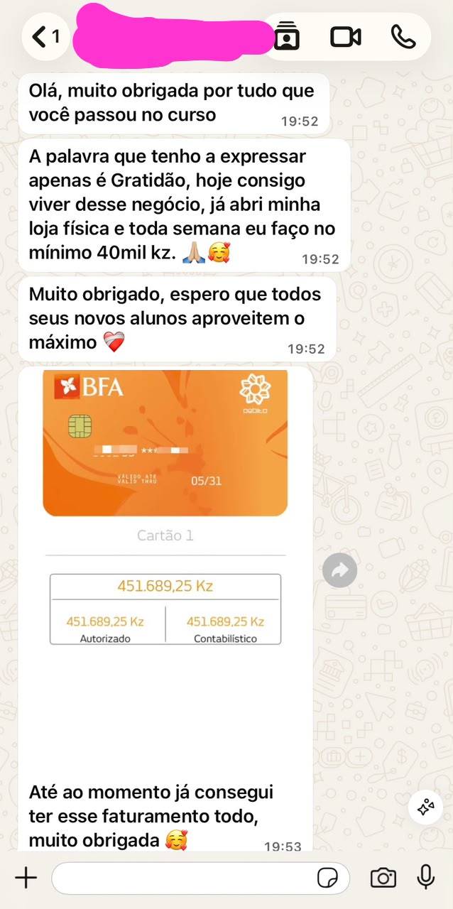 Depoimento aluna 1